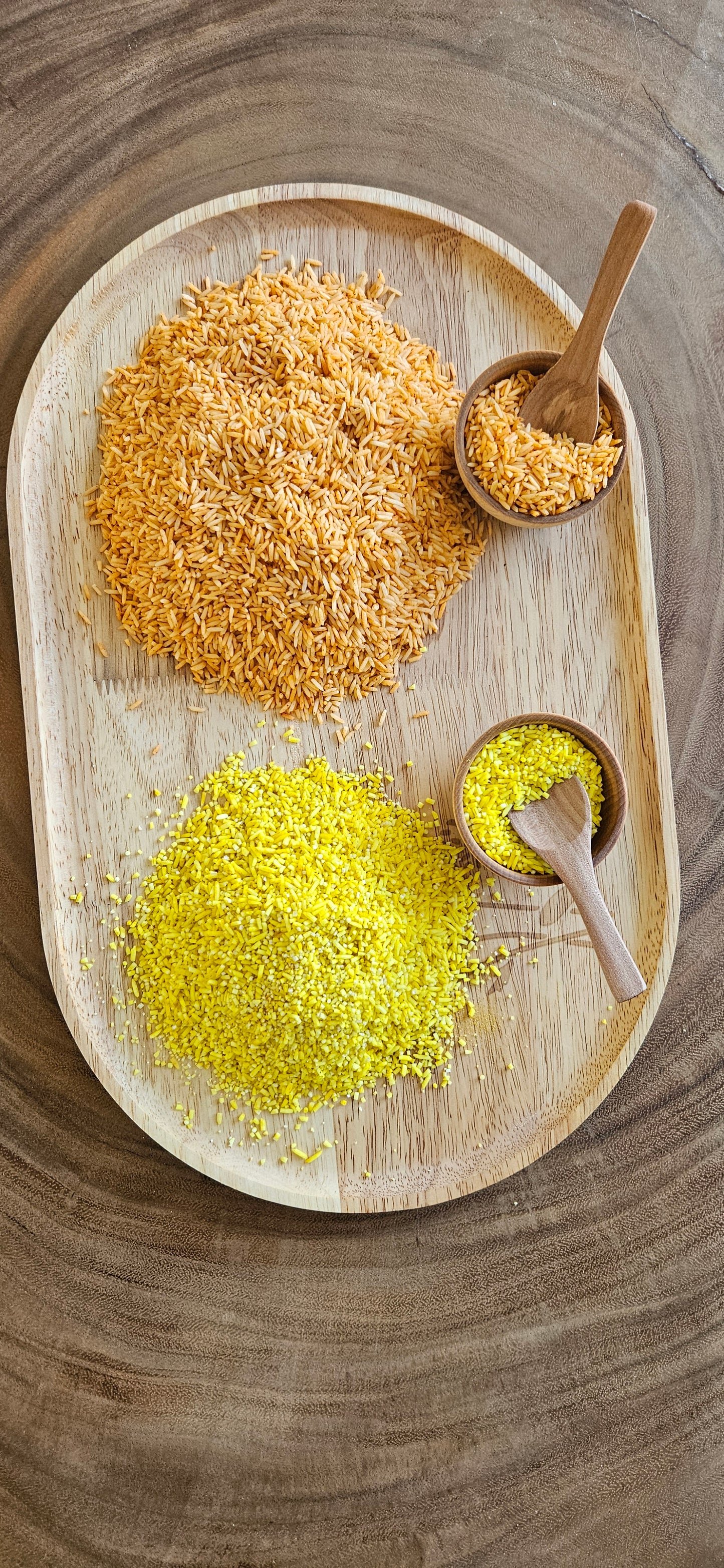 Biologisch gekleurde rijst-oranje-loose parts