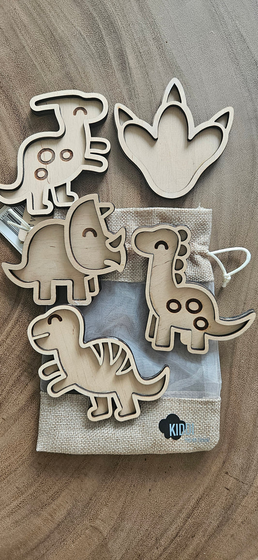 Mini vulvormen hout-Kiddi-Dino