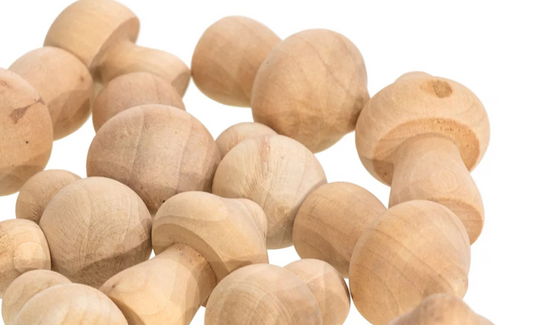 Mooie houten paddenstoelen per 8 stuks-loose parts