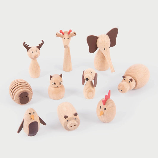 Houten dierenvrienden kind 2-4 jaar