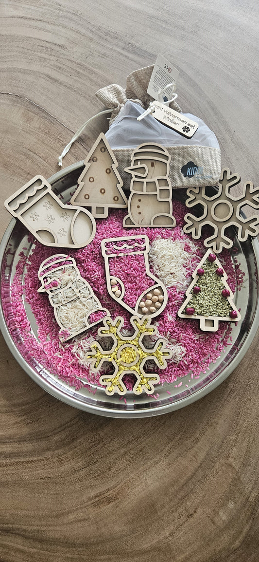 Mini vulvormen hout-Kiddi- thema Winter/Kerst