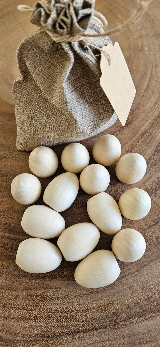 Massief houten eieren(voor pasen) 8 stuks-loose parts