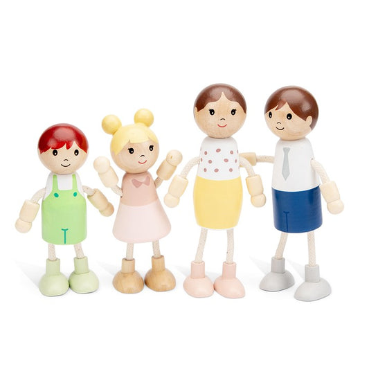 Houten poppetjes-familie voor tray