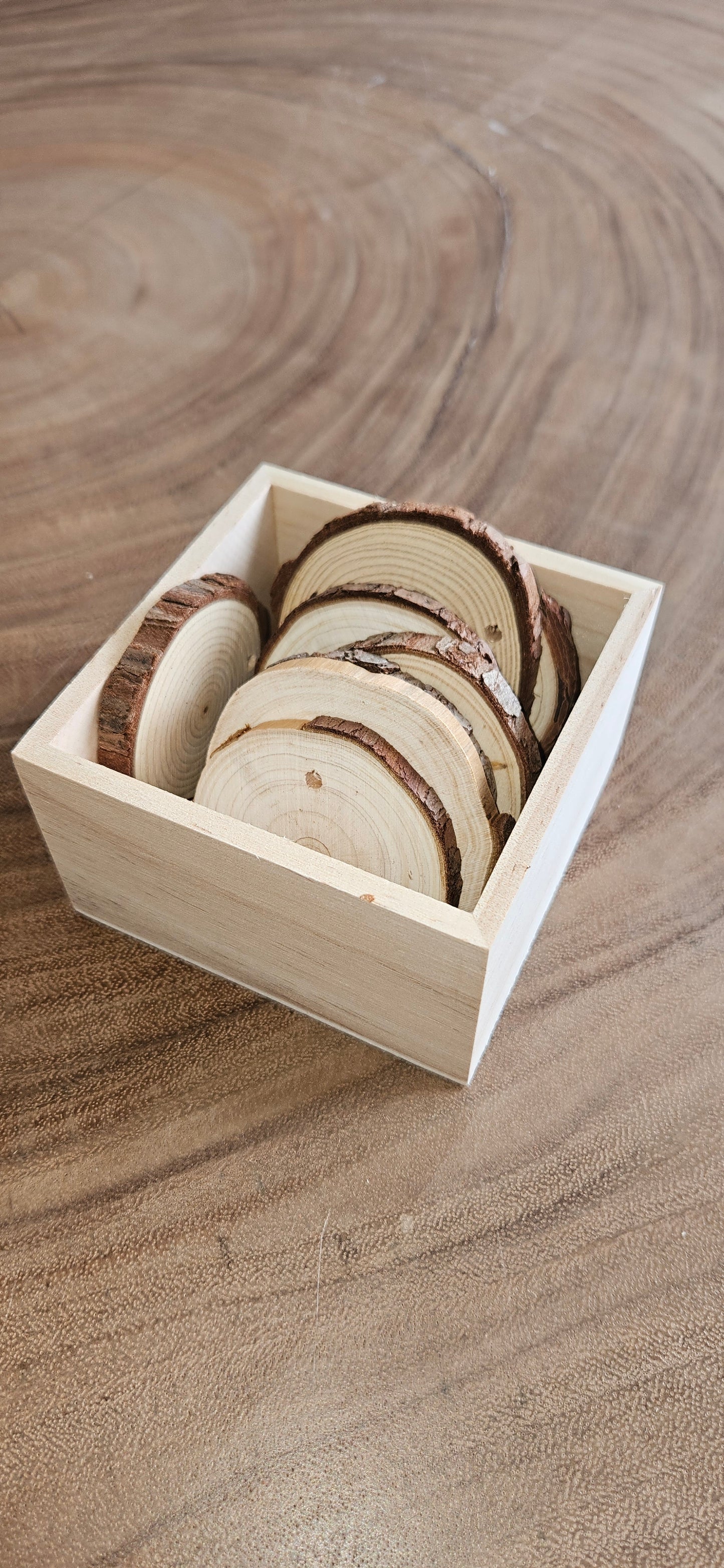 Voel-en sorteerbakje met houten schijven-loose parts