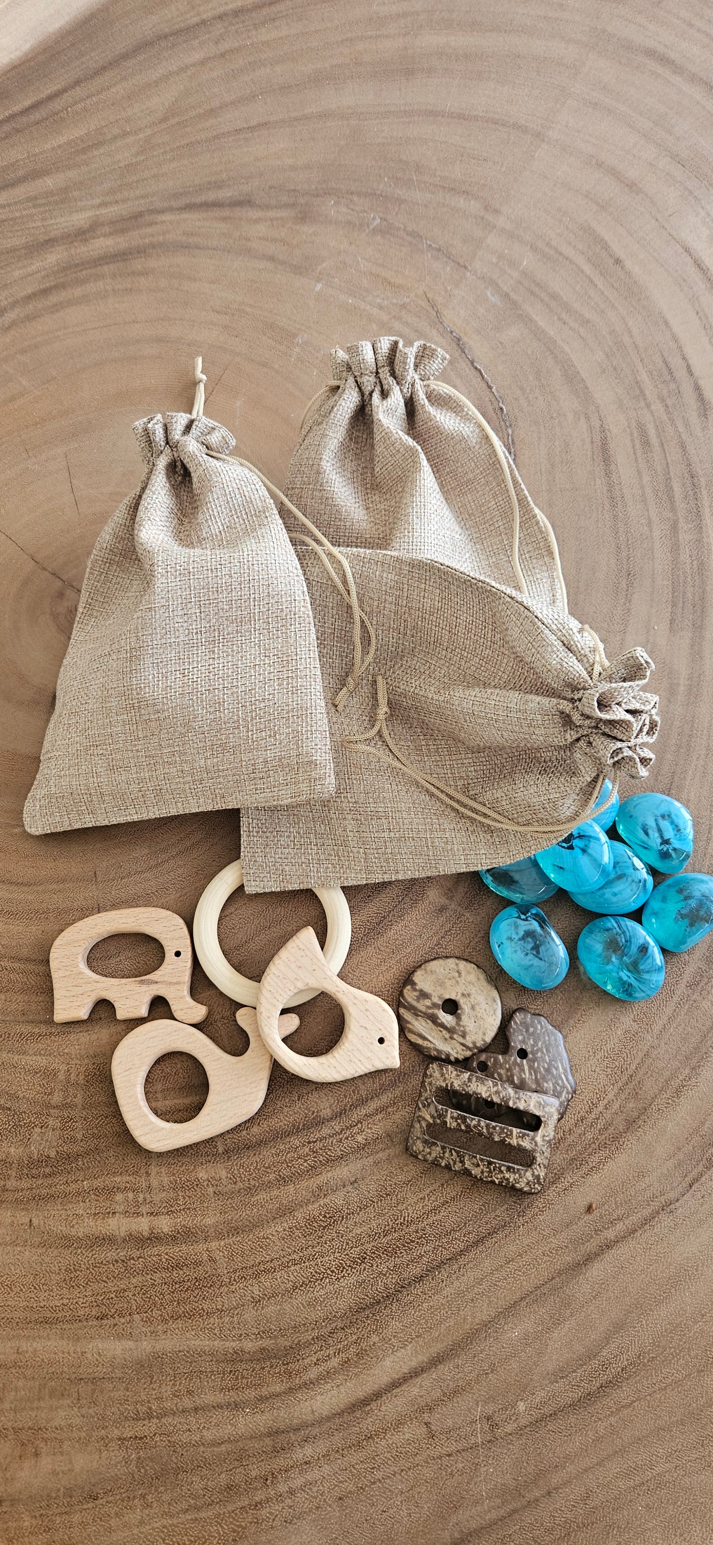Diverse voel-geur-hoorzakjes-loose parts